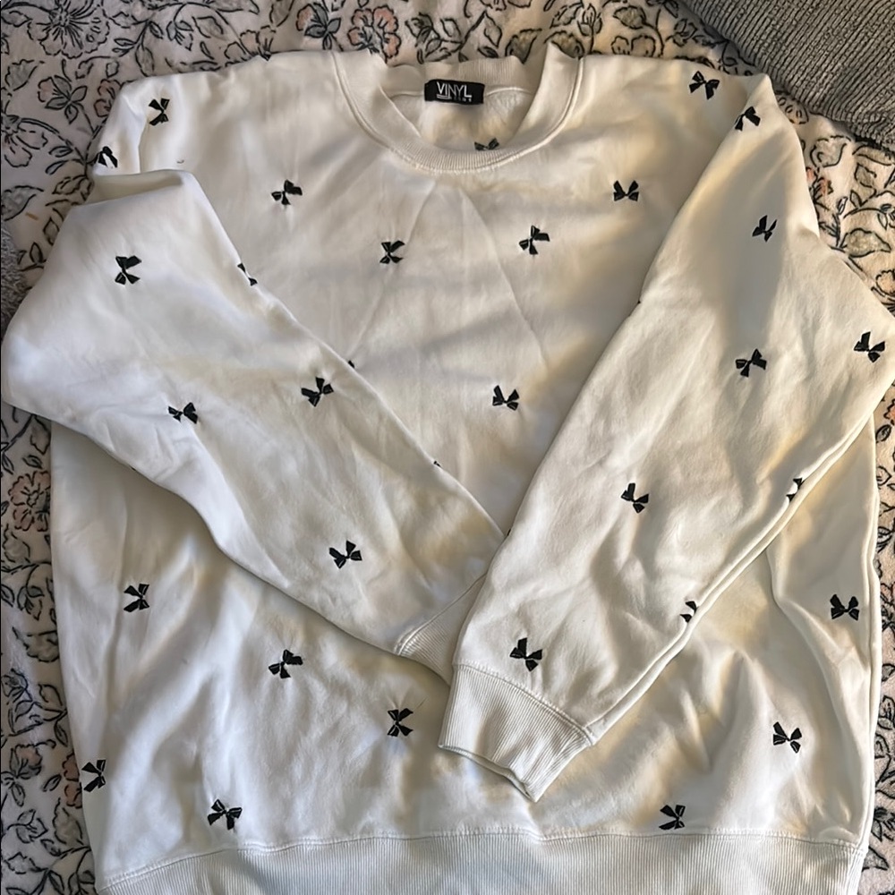 White Sweater with Black Accents